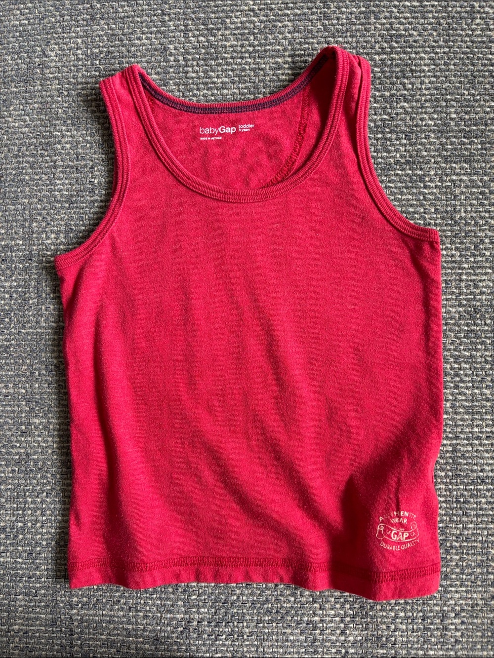 GAP Vintage Toddler Boys’ Red Cotton-Blend Tank Top | Sz 3T